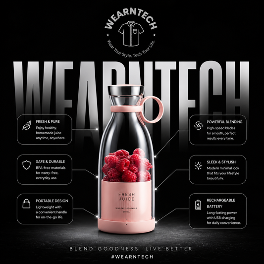 Portable Mini Juicer Blender – 350ml Rechargeable Personal Blender with USB Charging