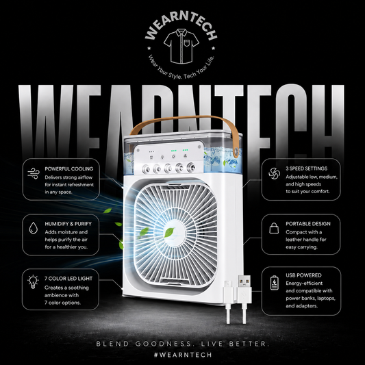 Portable Air Cooler & Personal Fan – USB-Powered Mini Air Cooler with Humidifier