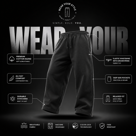 Men's Premium Relaxed Fit Sweatpants | Soft Cotton Blend | Everyday Comfort