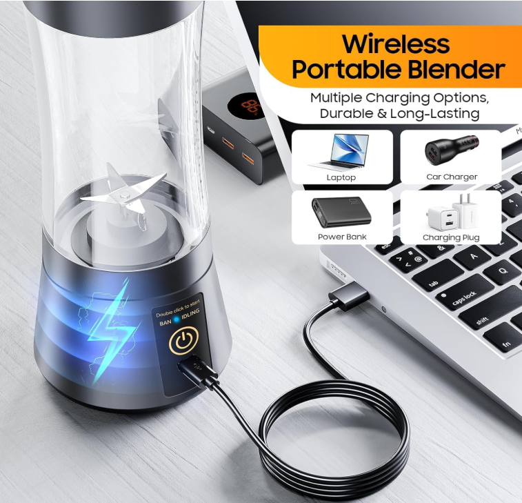 Portable USB Rechargeable Blender – Compact Personal Smoothie Maker