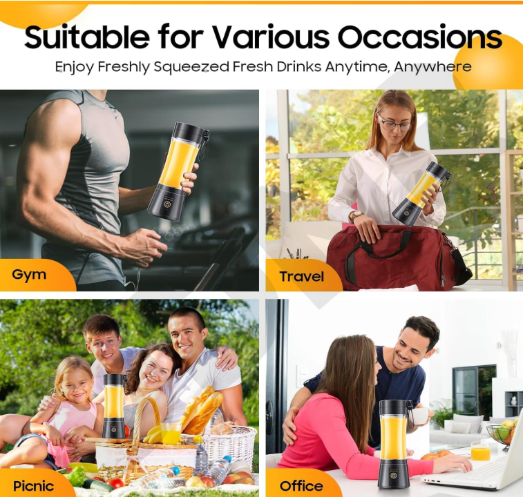 Portable USB Rechargeable Blender – Compact Personal Smoothie Maker
