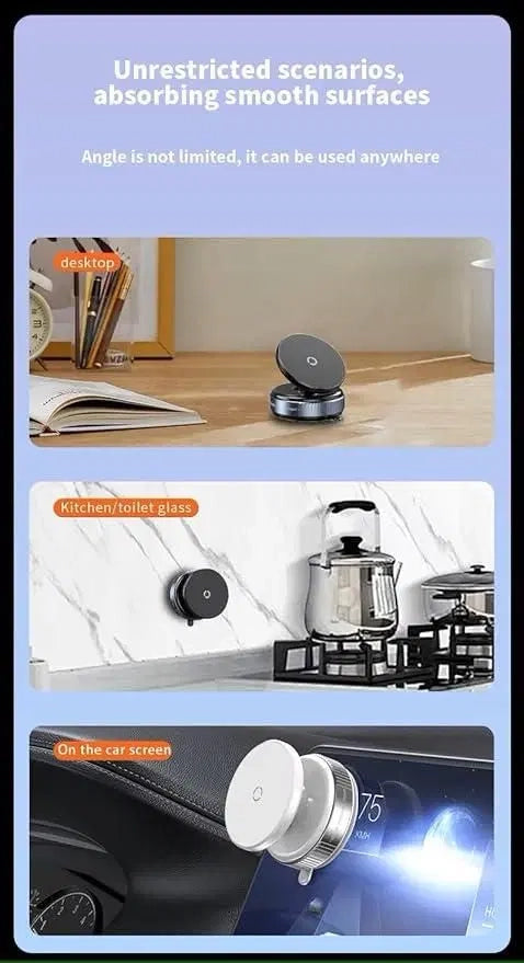 Ultra-Stable Vacuum Suction Magnetic Phone Mount with 360° Rotation