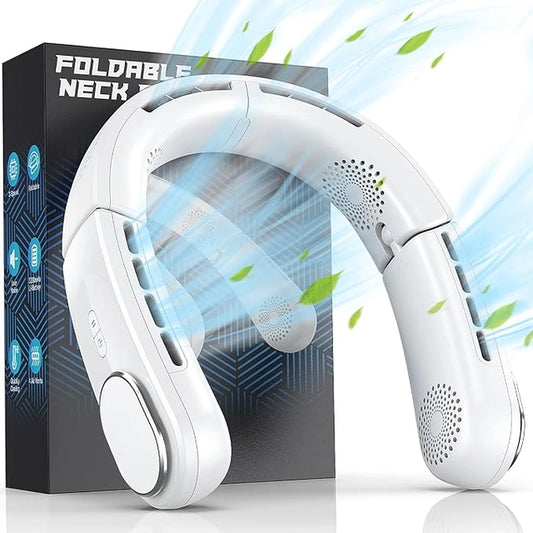 Ultimate Hands-Free Cooling: Foldable Bladeless Neck Fan with 3-Speed Airflow