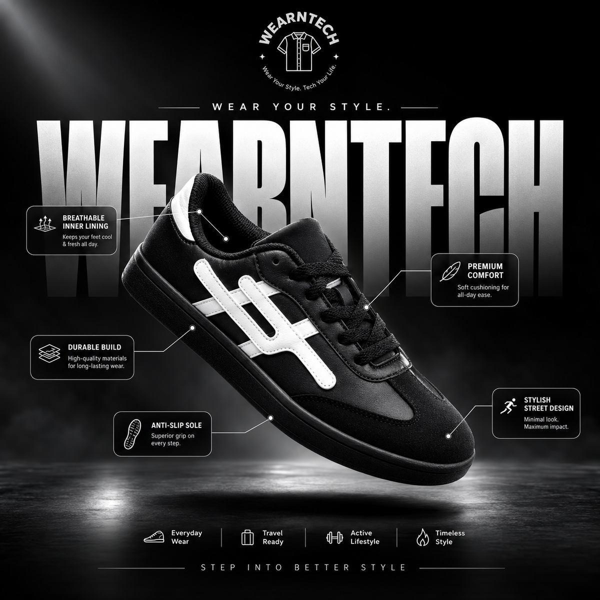 ANJRS Men's Casual Sports Running Sneakers