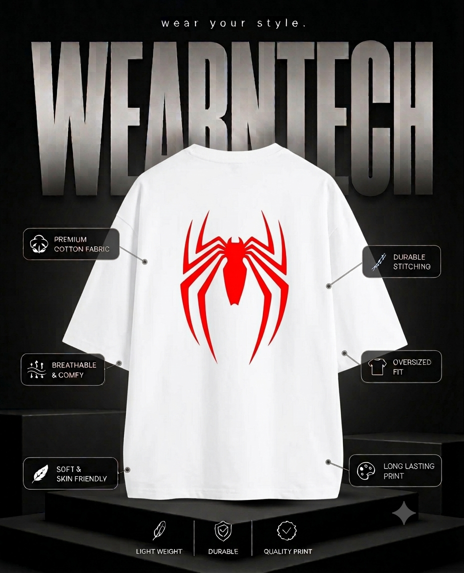 Spider-Man Oversized Washed Cotton T-Shirt