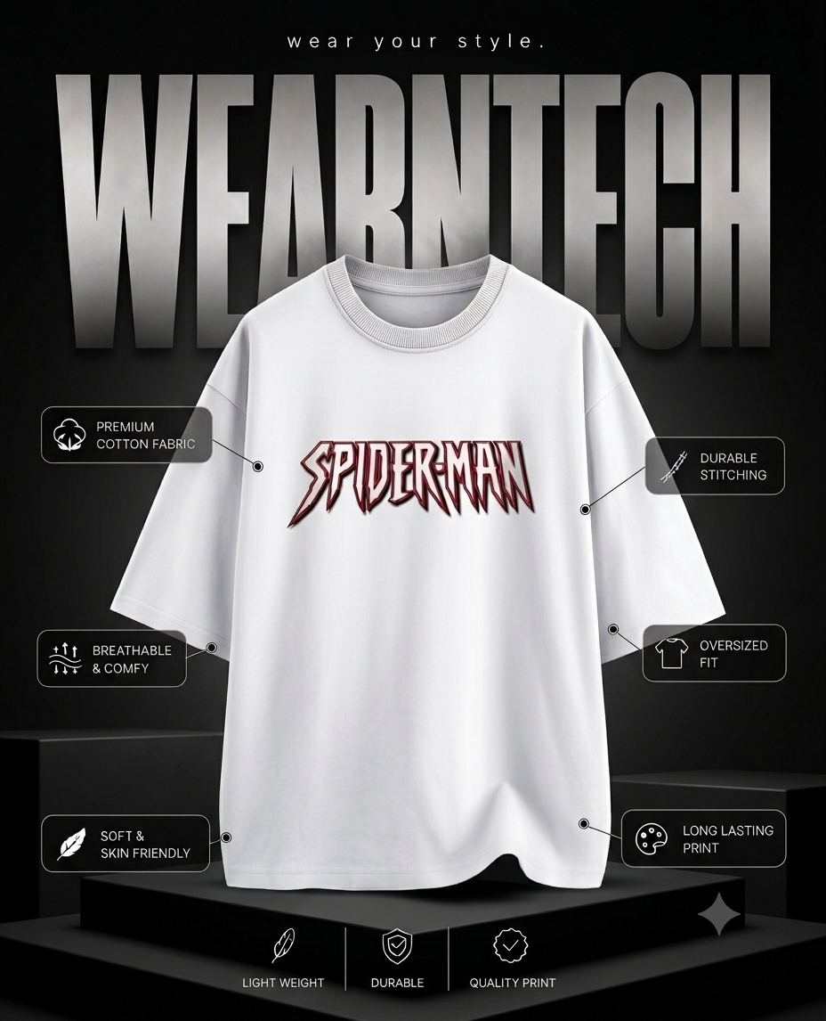 Spider-Man Oversized Washed Cotton T-Shirt