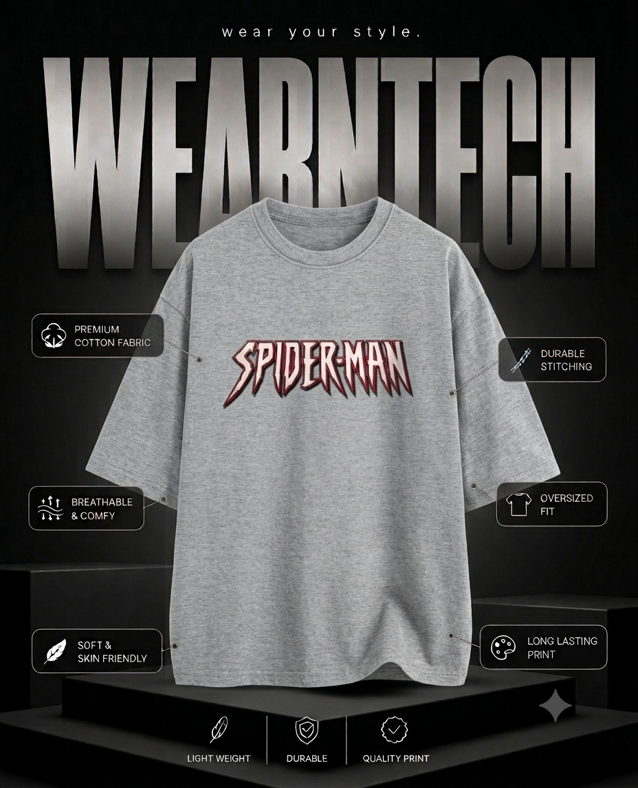 Spider-Man Oversized Washed Cotton T-Shirt