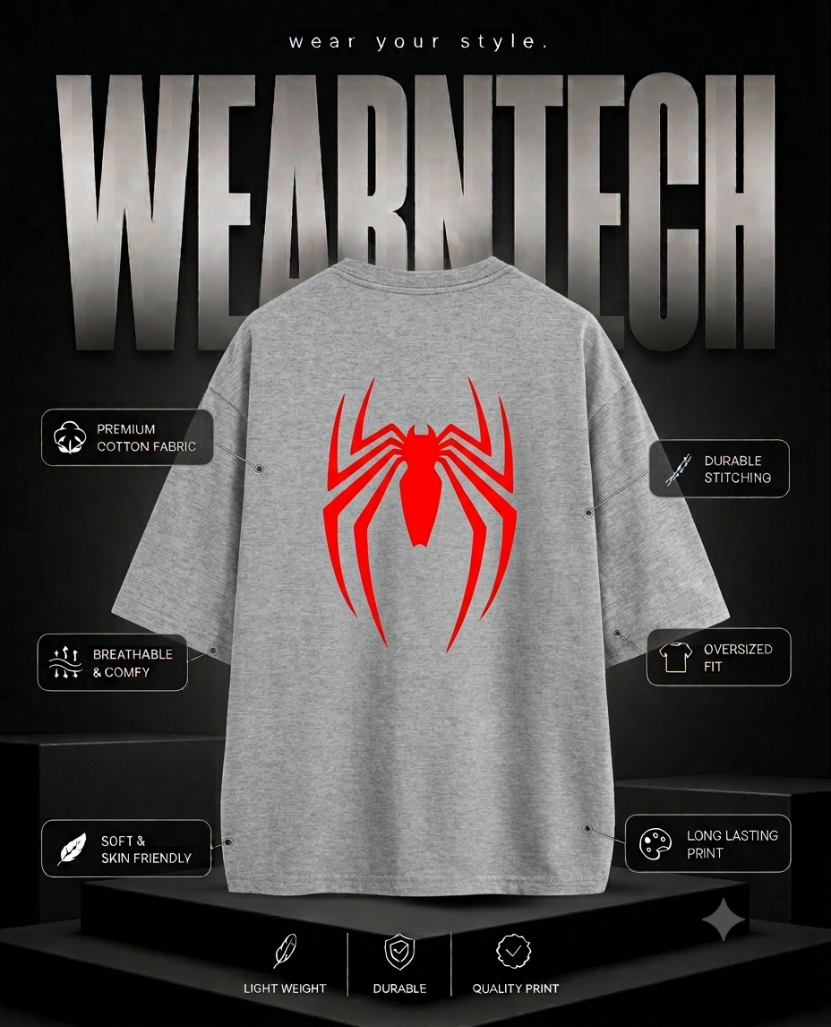 Spider-Man Oversized Washed Cotton T-Shirt